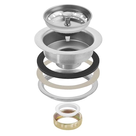 Thrifco Plumbing 3-1/2 Inch Kitchen Sink Strainer Assembly with Brass Locknut, D 4400246